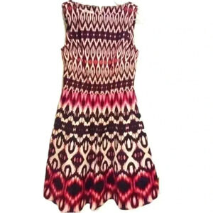 Wisp Women’s Dress Red Pink Black Fit & Flare Sz. 4- Used Excellent